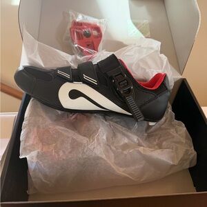 Men's Black and Red Athletic Cycling Shoe